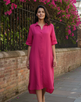 Rosewood Linen Dress