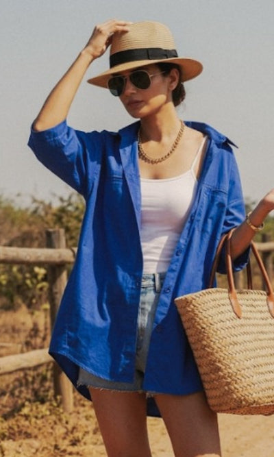 Trendy Royal Blue Shirt