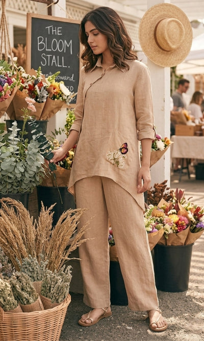 The Sorrento Co-Ord  Set  - Beige