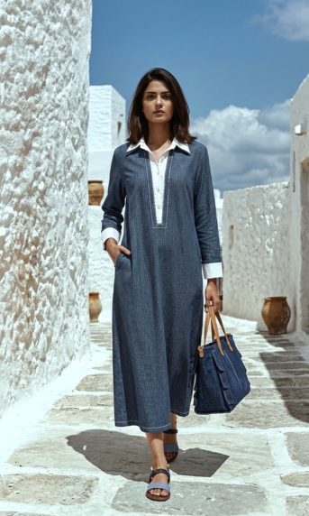 Coastal Blue Cotton Dress
