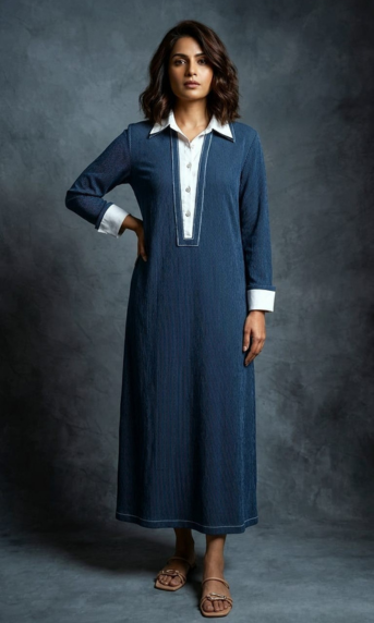 Coastal Blue Cotton Dress