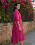 Rosewood Linen Dress