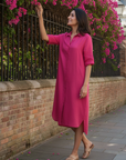 Rosewood Linen Dress
