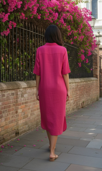 Rosewood Linen Dress